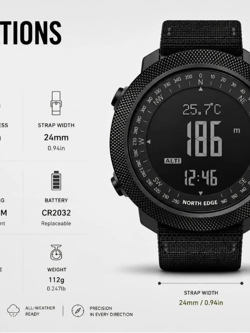 North Edge Apache Men's Digital Tactical Watch
